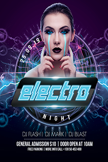 скачать PSD-шаблон флаера: Electro Night Flyer (PSD)