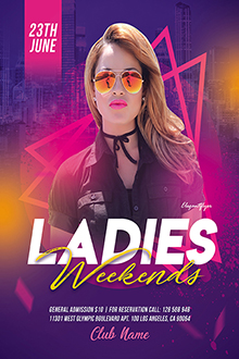 скачать PSD-шаблон флаера: Ladies Weekends